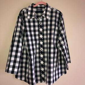 Westbound Women’s Plus 3/4 Sleeve Plaid Blouse 2X